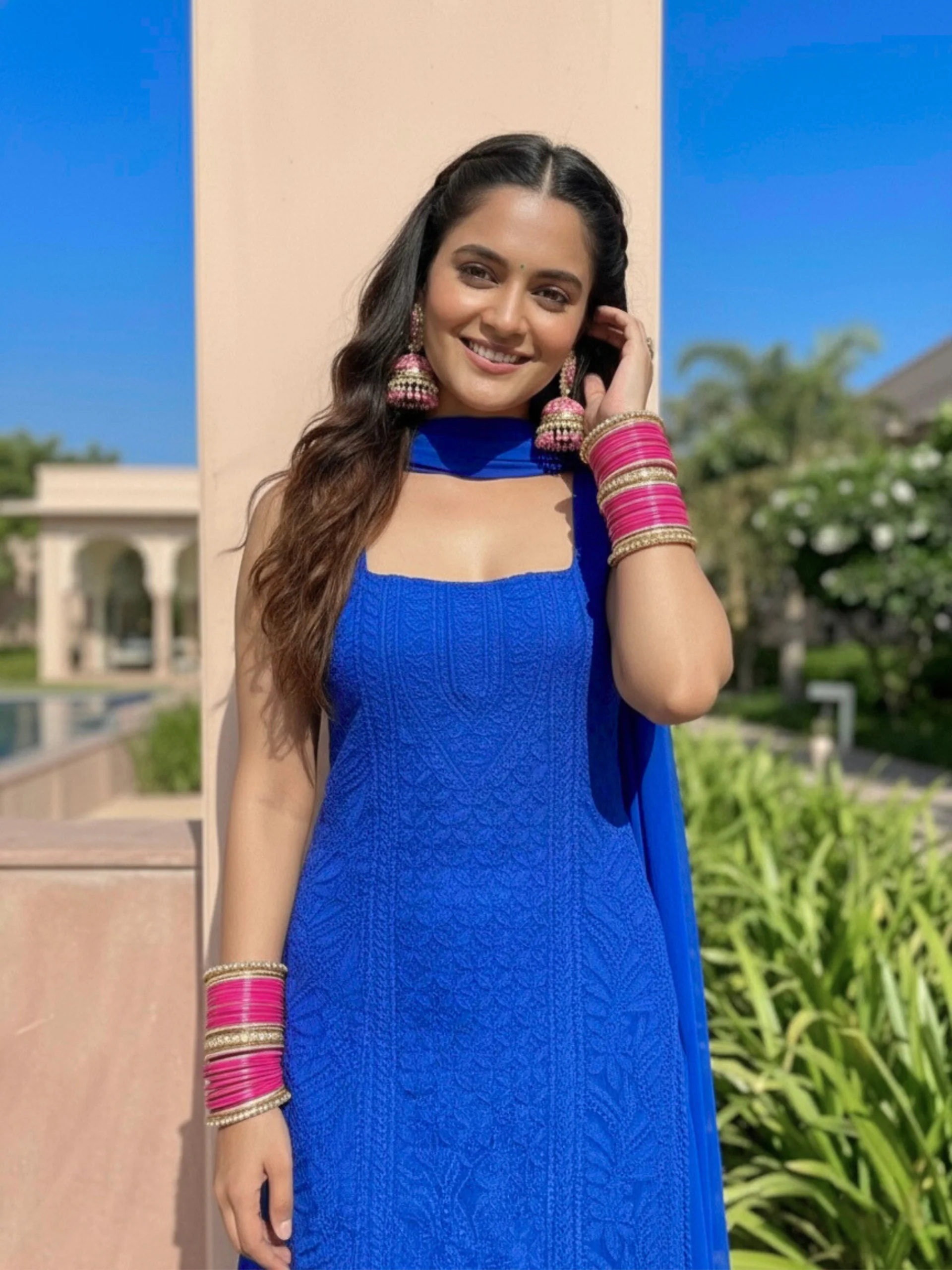 Apricot Chikankari Kurta Set (Set of 3) - Image 11