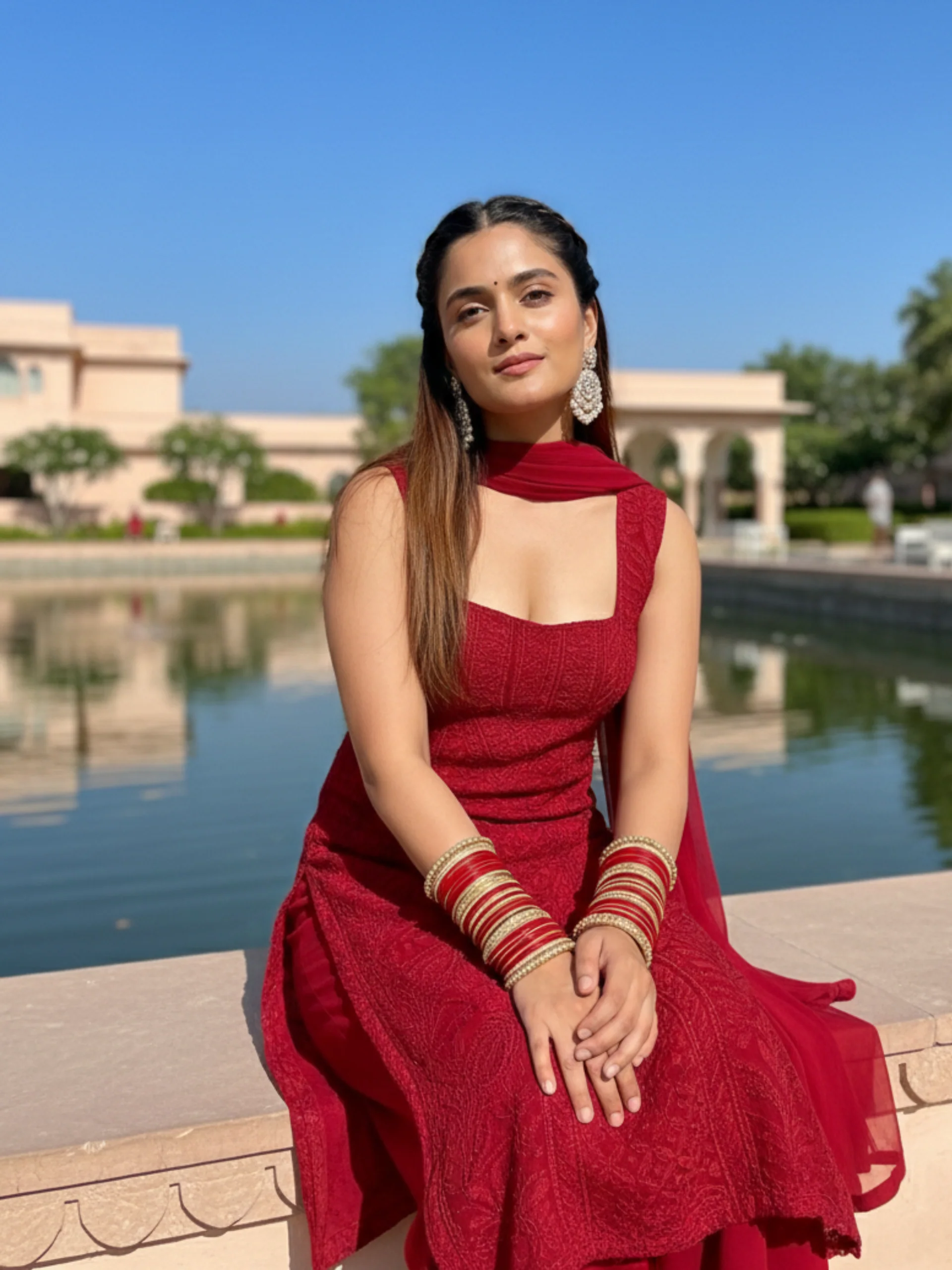 Apricot Chikankari Kurta Set (Set of 3) - Image 19