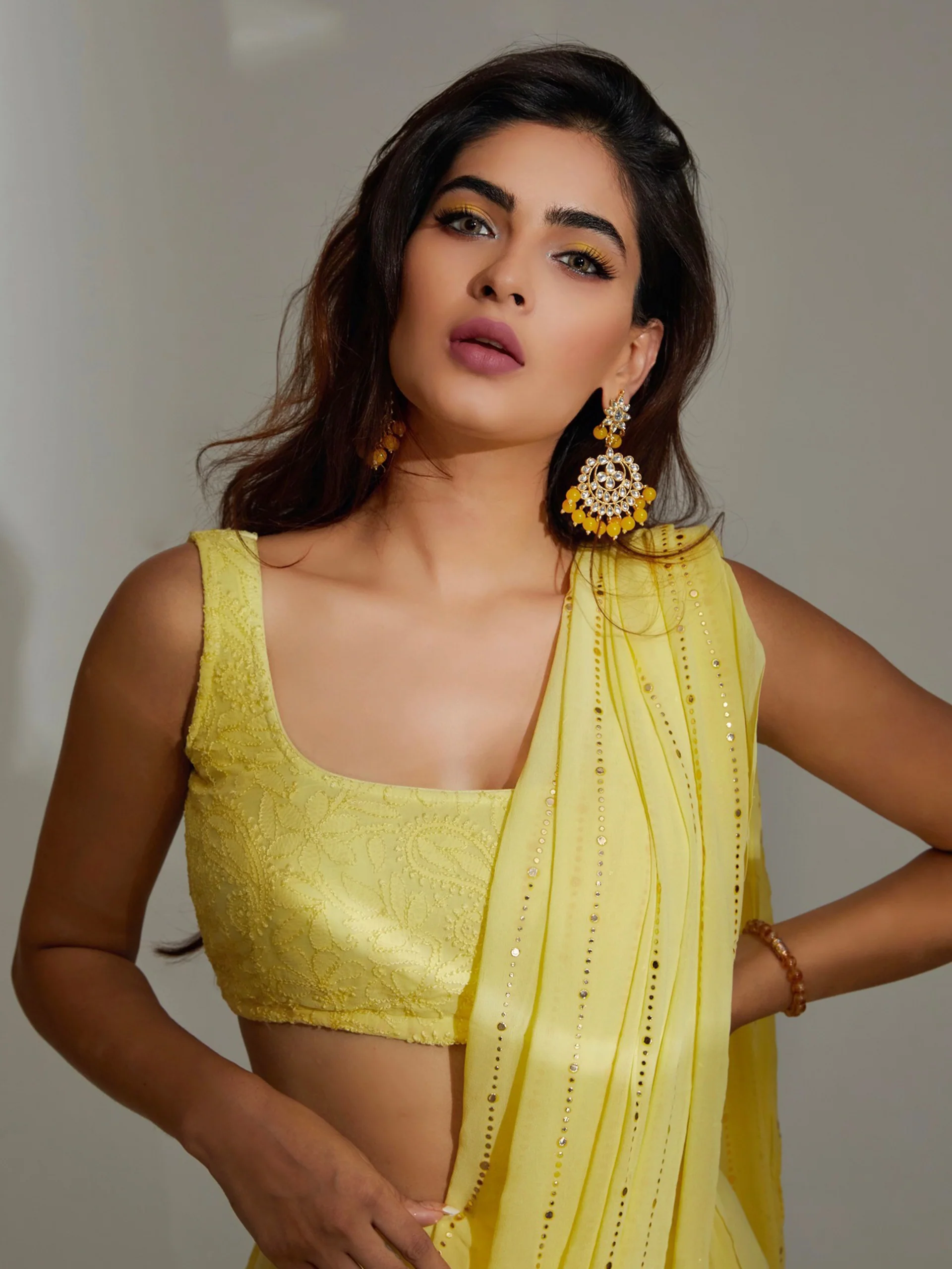 Dahlia Chikankari Lehenga Saree - Image 3