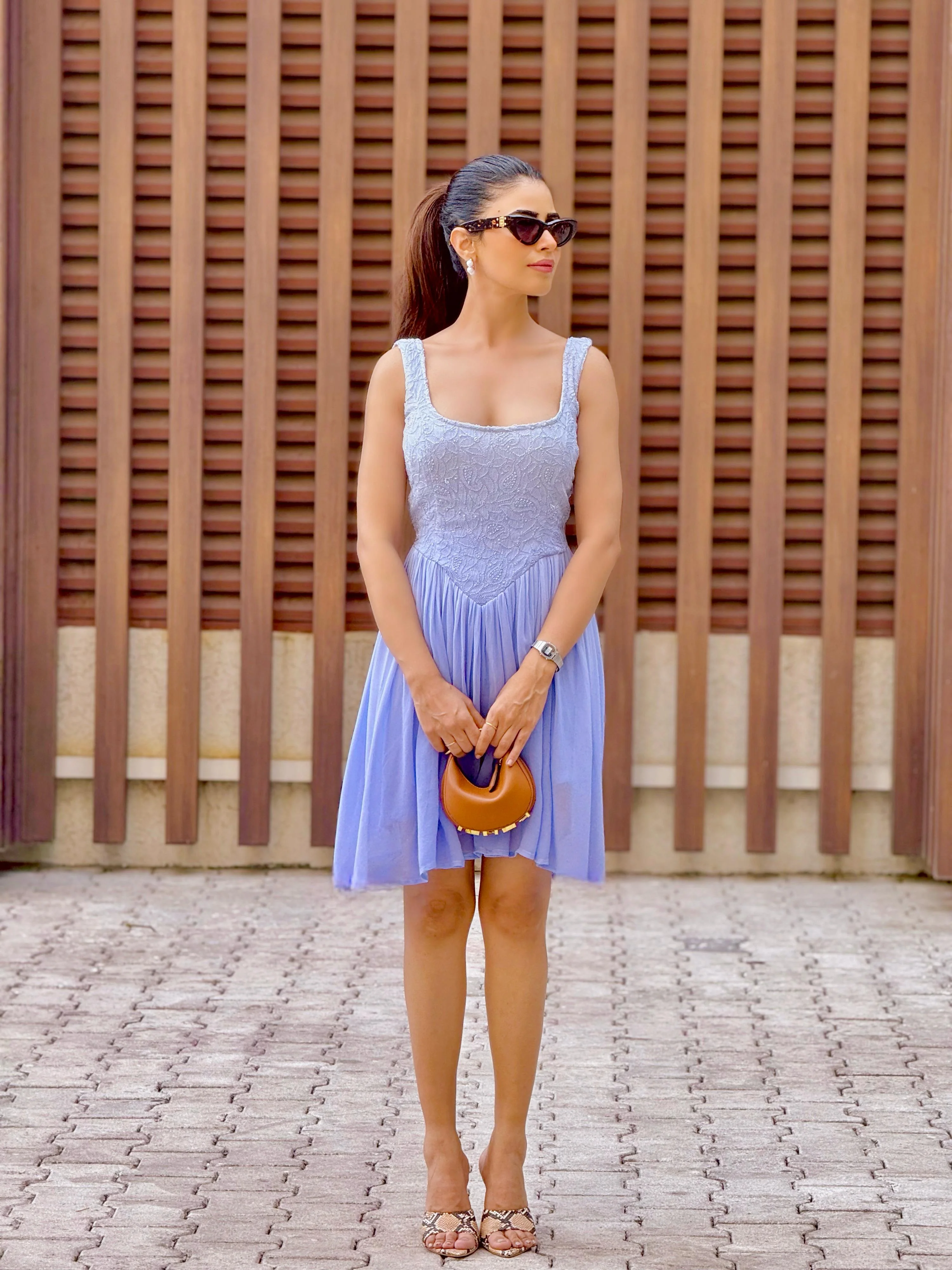 Elysian Sorbet Hand-Embroidered Chikankari Corset Style Dress - Image 3