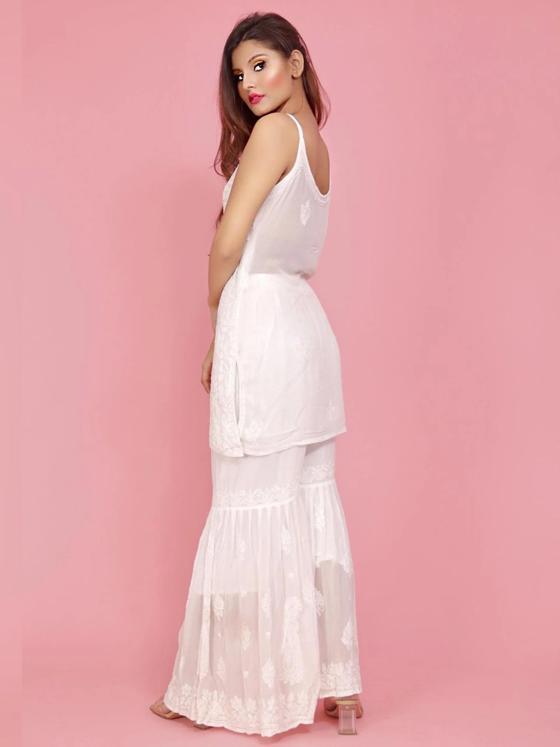 Estella Chikankari Gharara Kurta Set - Image 4