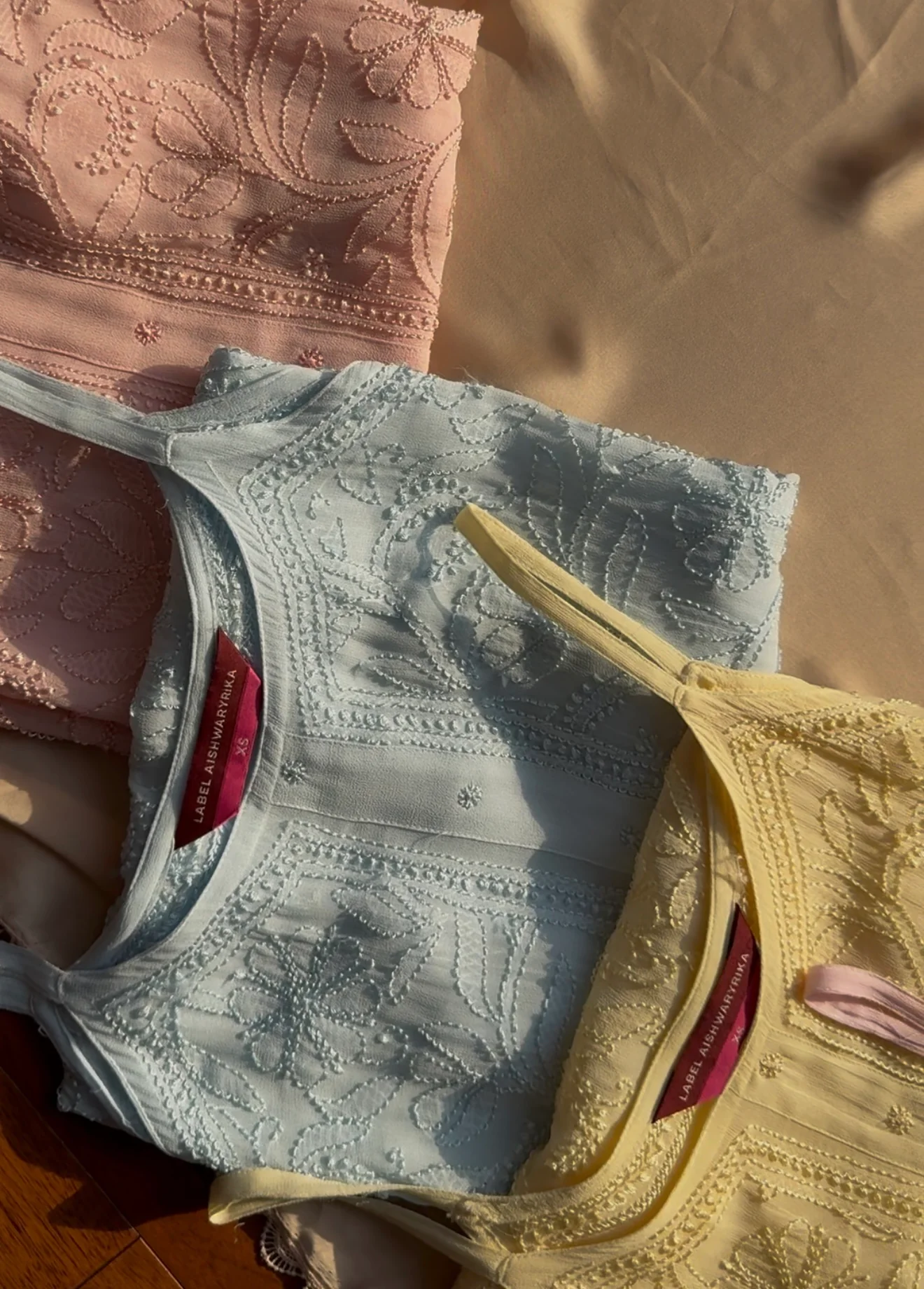 Icy Blue Summer Sorbet Chikankari Short Kurta - Image 13