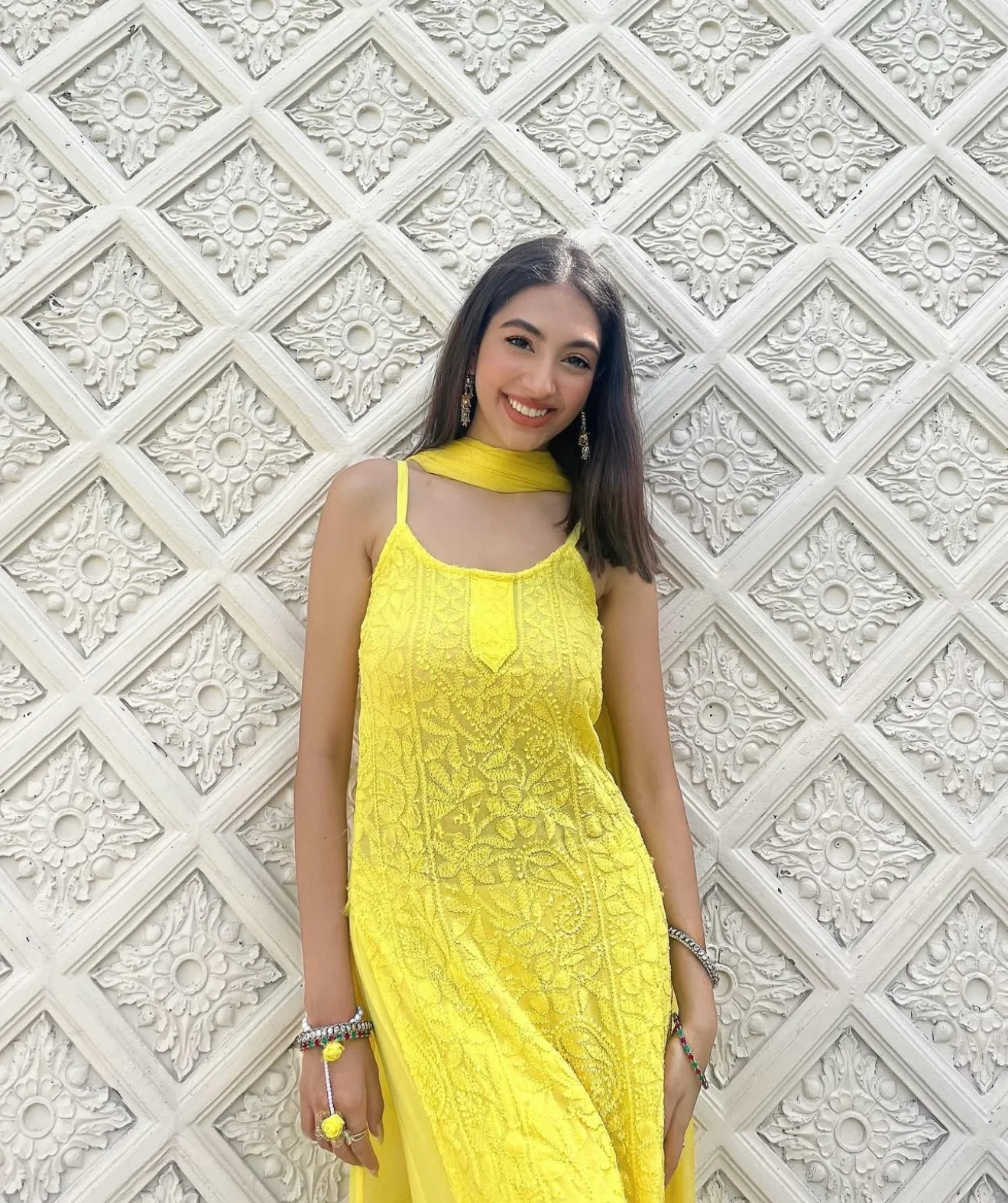 Illuminating Chikankari Strappy Kurta Set - Image 6