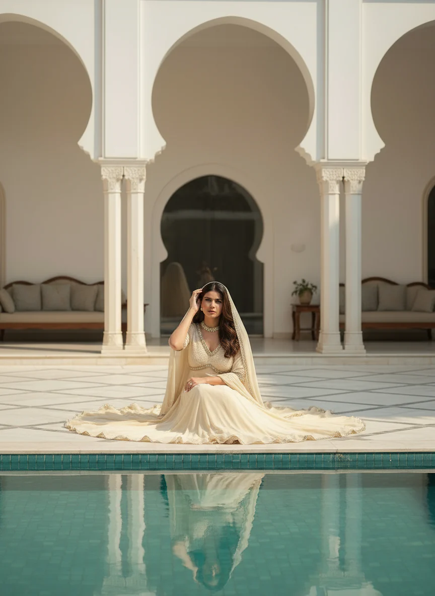 Irene Chikankari & Mirror work Anarkali (set of 3) - Image 9