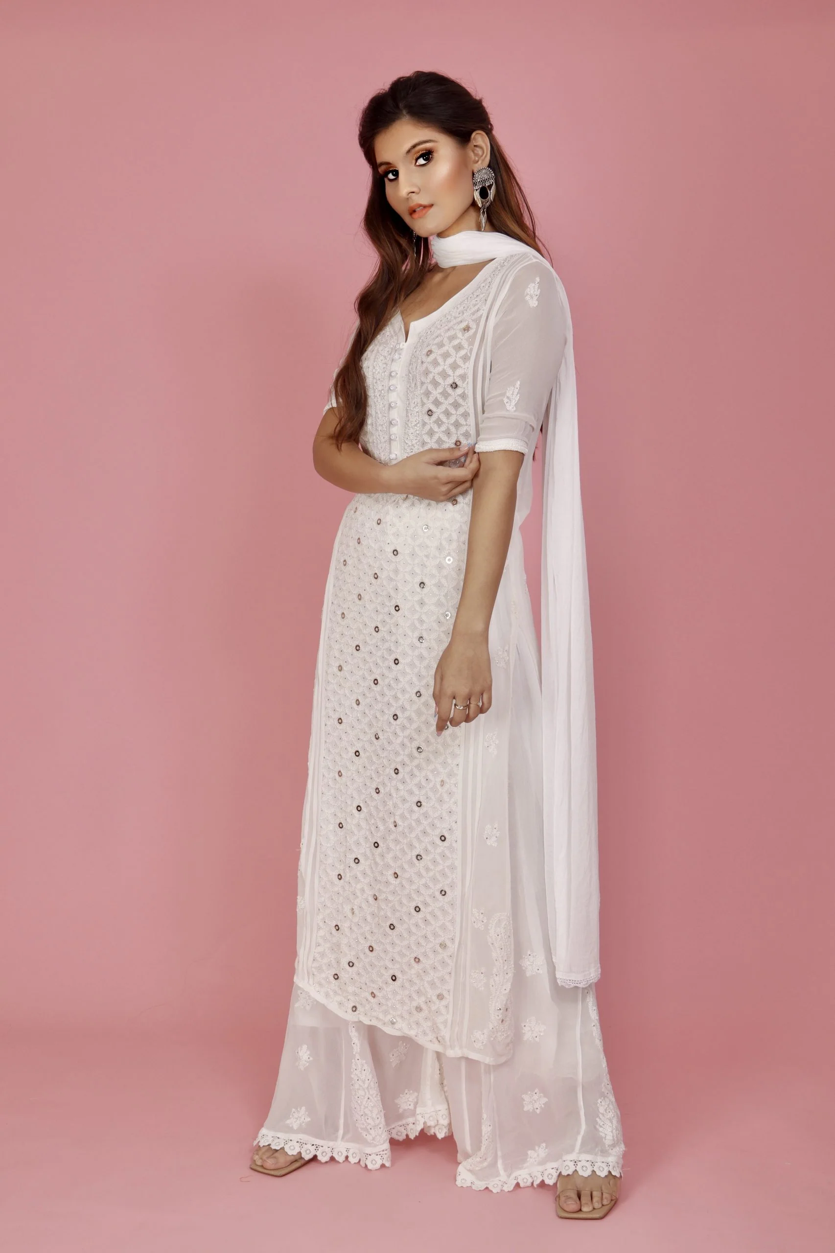 Ivy Chikankari Sharara Kurta Set - Image 4