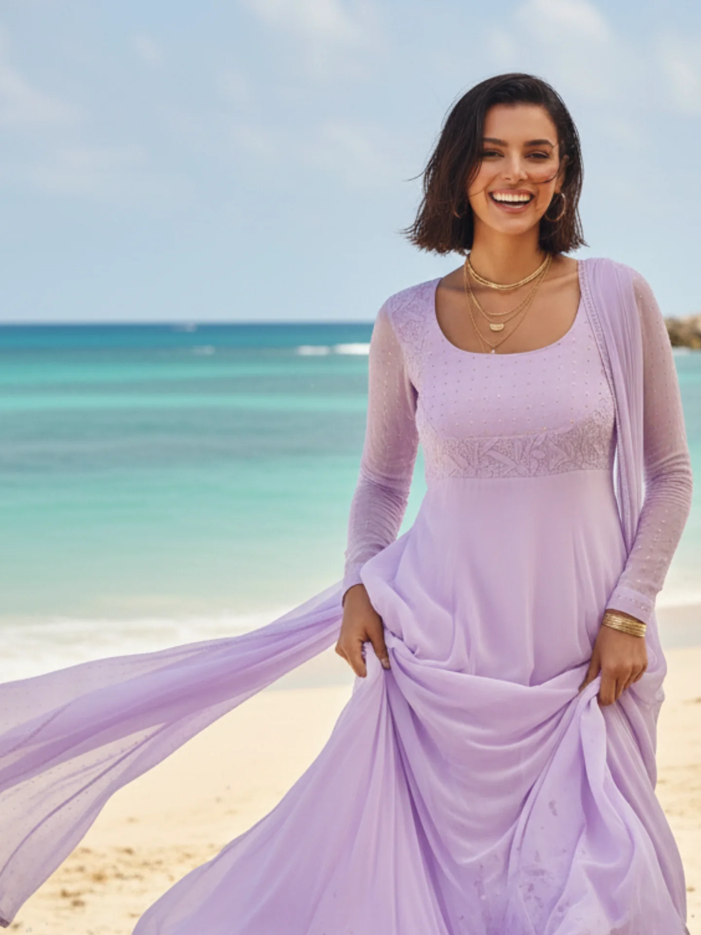 Lavender Dolce Chikankari Anarkali Set - Image 6