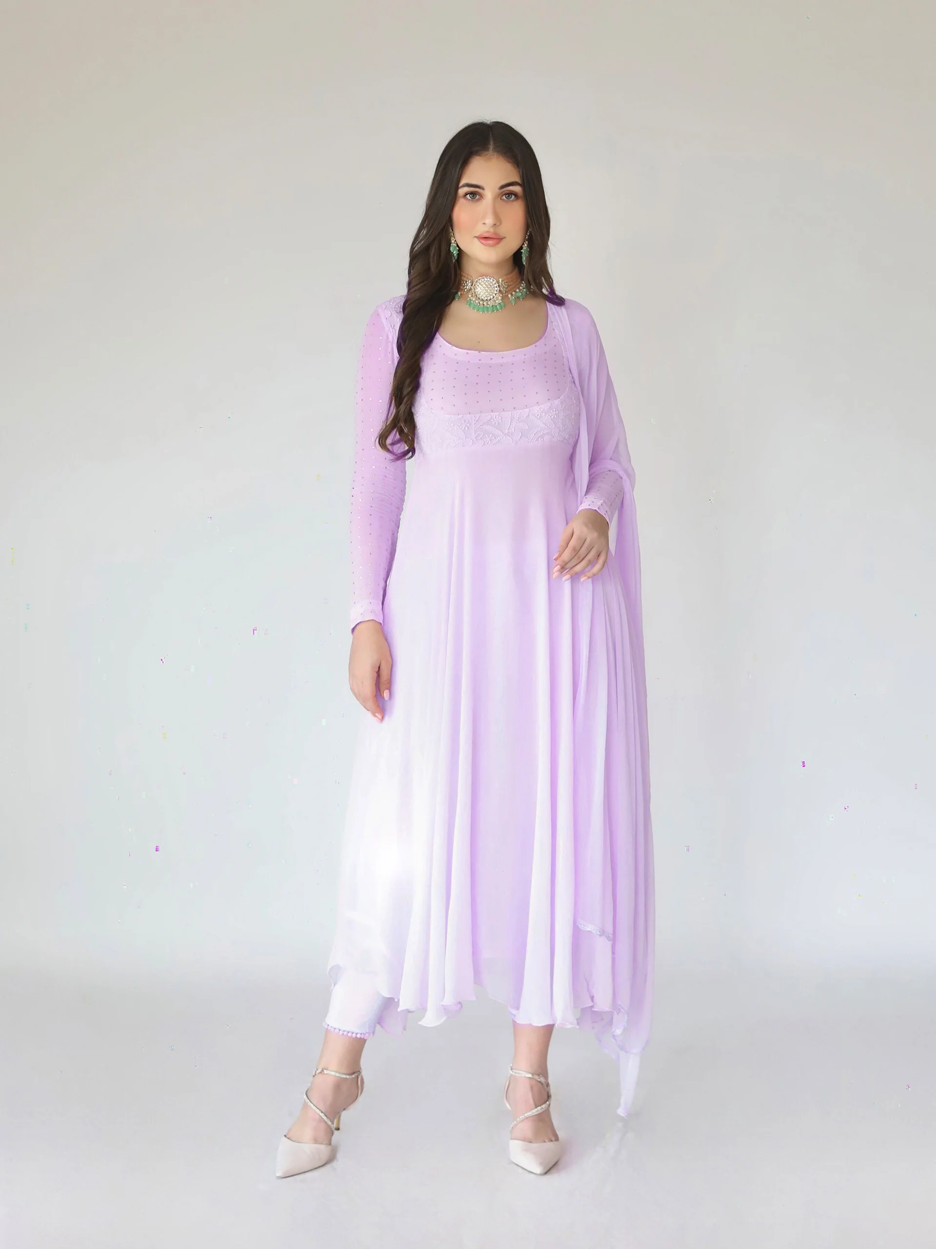 Lavender Dolce Chikankari Anarkali Set - Image 8