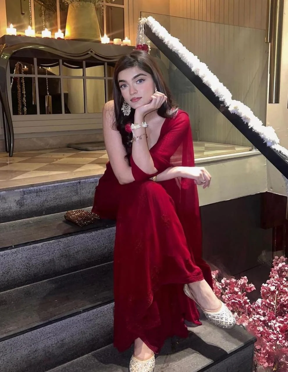 Scarlet Red Chikankari Kurta - Image 13