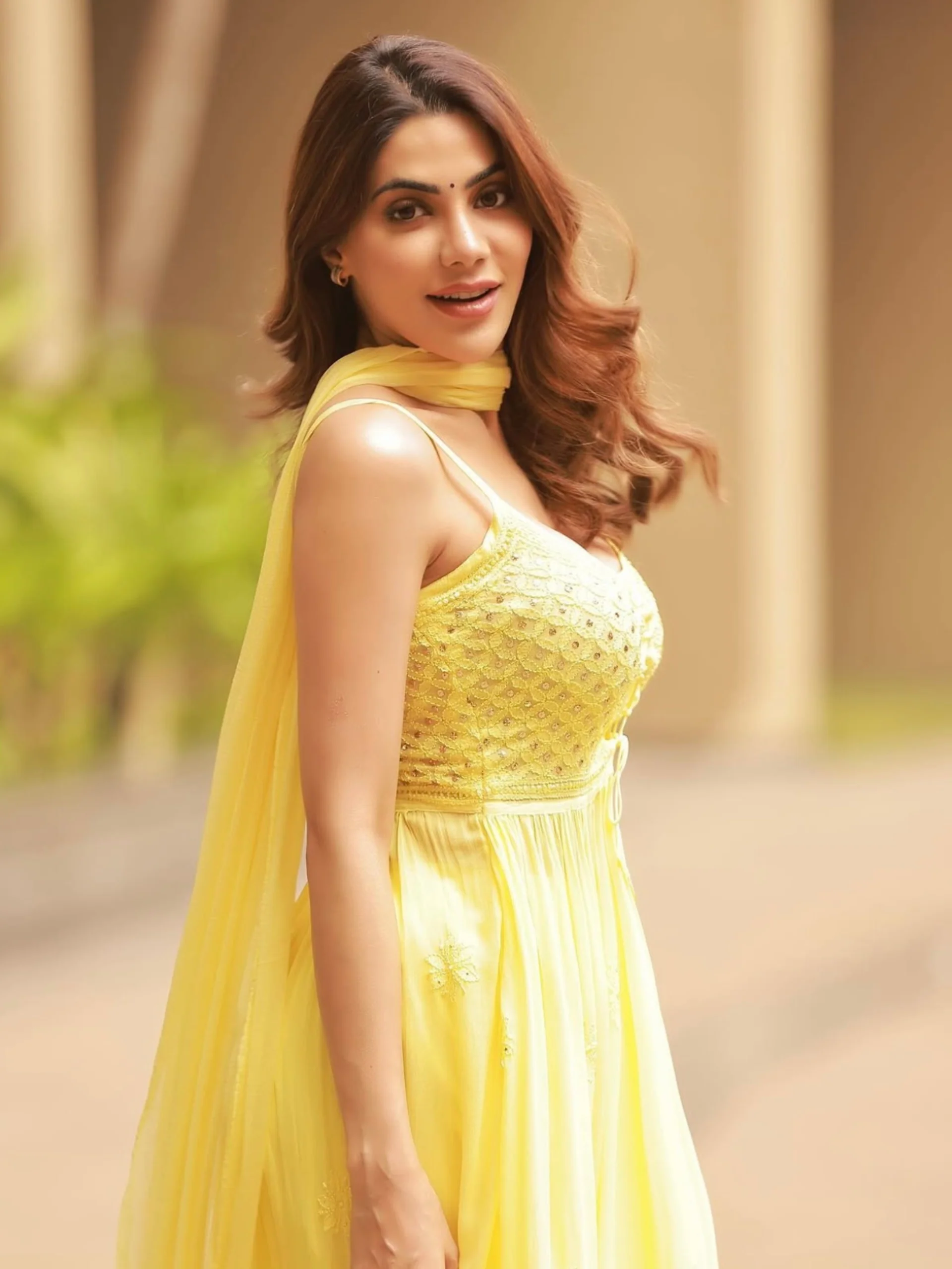 Sugar Cookie Anarkali Chikankari Kurta Set - Image 3